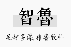 智鲁名字的寓意及含义