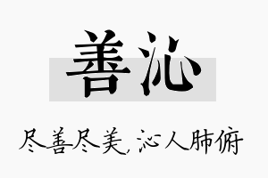 善沁名字的寓意及含义