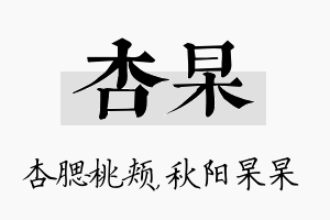 杏杲名字的寓意及含义