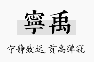 宁禹名字的寓意及含义