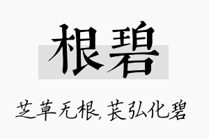 根碧名字的寓意及含义