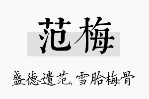 范梅名字的寓意及含义