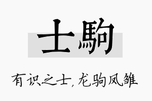 士驹名字的寓意及含义