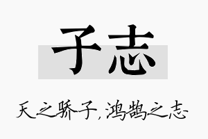 子志名字的寓意及含义