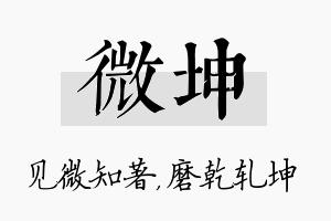 微坤名字的寓意及含义