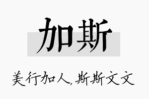 加斯名字的寓意及含义