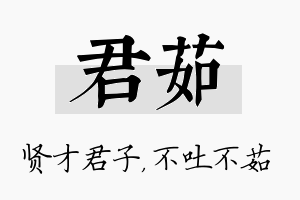 君茹名字的寓意及含义