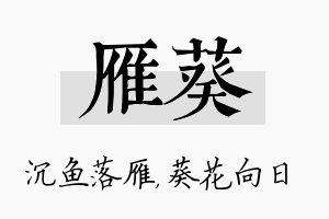 雁葵名字的寓意及含义