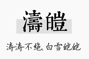 涛皑名字的寓意及含义