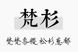 梵杉名字的寓意及含义