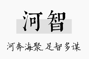 河智名字的寓意及含义