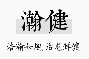 瀚健名字的寓意及含义