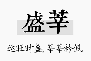 盛莘名字的寓意及含义