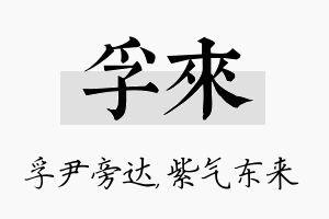 孚来名字的寓意及含义