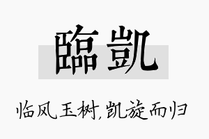 临凯名字的寓意及含义