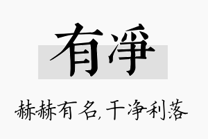 有净名字的寓意及含义