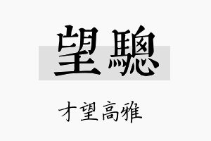 望骢名字的寓意及含义