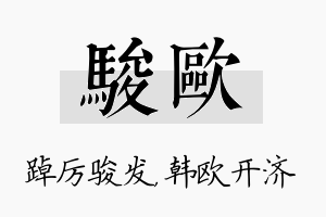 骏欧名字的寓意及含义