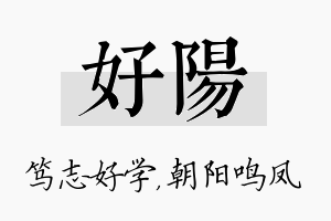 好阳名字的寓意及含义