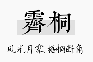 霁桐名字的寓意及含义