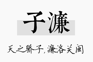 子濂名字的寓意及含义