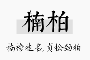 楠柏名字的寓意及含义