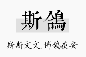 斯鸽名字的寓意及含义