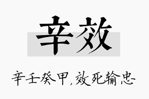 辛效名字的寓意及含义