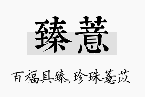 臻薏名字的寓意及含义