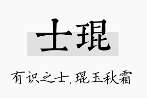 士琨名字的寓意及含义