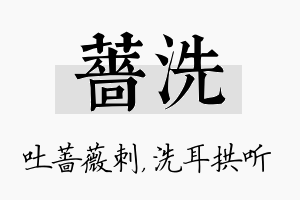 蔷洗名字的寓意及含义