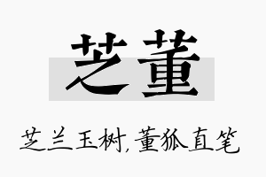 芝董名字的寓意及含义