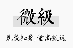 微级名字的寓意及含义