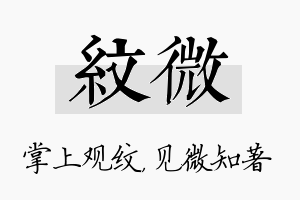 纹微名字的寓意及含义