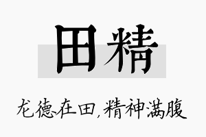 田精名字的寓意及含义