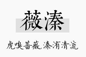 薇溱名字的寓意及含义