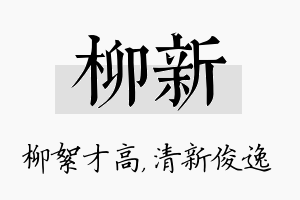 柳新名字的寓意及含义