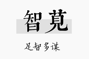 智苋名字的寓意及含义