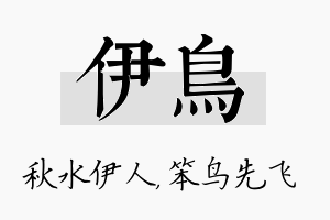 伊鸟名字的寓意及含义