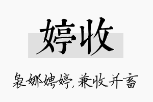 婷收名字的寓意及含义