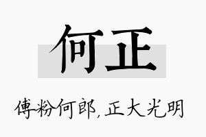 何正名字的寓意及含义