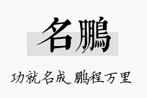 名鹏名字的寓意及含义