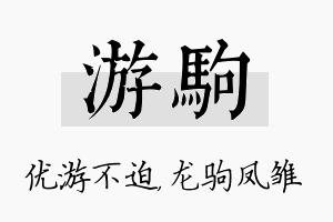 游驹名字的寓意及含义