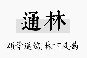 通林名字的寓意及含义