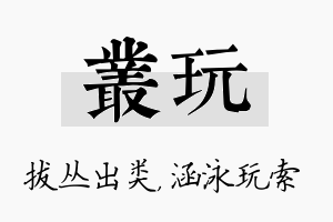 丛玩名字的寓意及含义