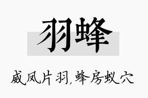 羽蜂名字的寓意及含义