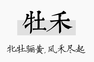 牡禾名字的寓意及含义