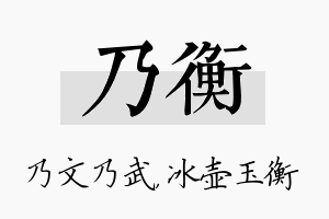 乃衡名字的寓意及含义