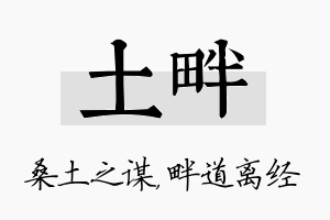 土畔名字的寓意及含义