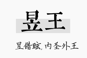 昱王名字的寓意及含义